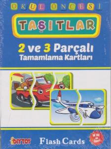 Eğitici Flash Card Book Okul Öncesi Taşıtlar 2 ve  3 Parçalı Tamamlama Kartları