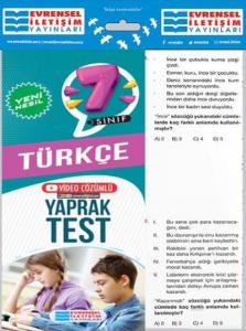 Evrensel 7.Sınıf Türkçe Yeni Nesil Yap. Test