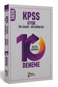 Isem KPSS Ortaöğretim Ön Lisans Genel Yetenek Genel Kültür 10 Dijital Çözümlü Deneme 2020