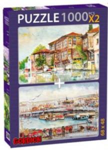 Küçüksu Galata Köprüsünde Balıkçılar Puzzle Takım; 2X1000 Parça