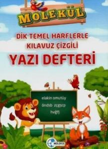 Molekül Dik Temel Harflerle Kılavuz Çizgili Yazı Defteri
