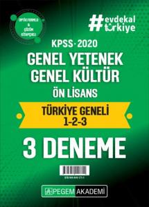 Pegem KPSS Genel Yetenek Genel Kültür Ön Lisans Türkiye Geneli Deneme 1-2-3-YENİ