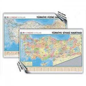 Türkiye Siyasi-Türkiye Fiziki Çift Taraflı (Duvar Haritası)