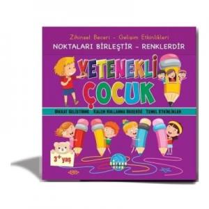 Zihinsel Beceri - Gelişim Etkinlikleri Noktaları Birleştir - Renklendir Yetenekli Çocuk 3+