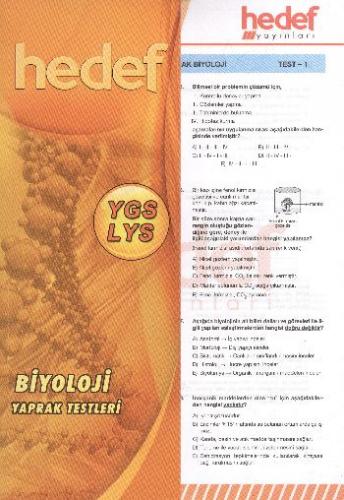 Hedef YGS-LYS Biyoloji Yaprak Testler