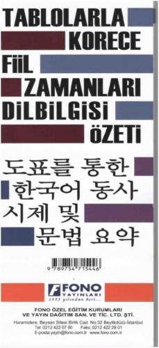 Tablolarla Korece Fiil Zamanları Dilbilgisi Özeti Kolektif