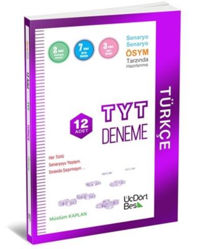 Üç Dört Beş Yayınları TYT Türkçe 12 Adet Deneme Üç Dört Beş
