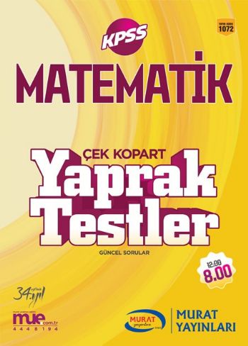 Murat KPSS Matematik Çek Kopart Yaprak Testler 1072 Komisyon