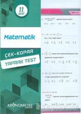 11.Sınıf Matematik Yaprak Test 2019 İsmail Gazanfer Sever