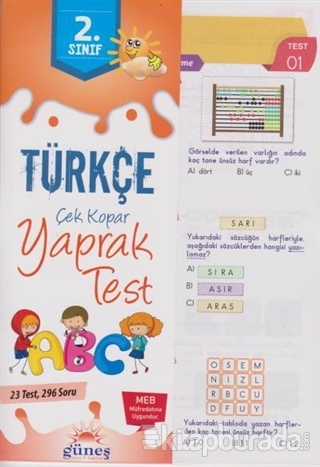 2. Sınıf Türkçe Çek Kopar Yaprak Test Kolektif