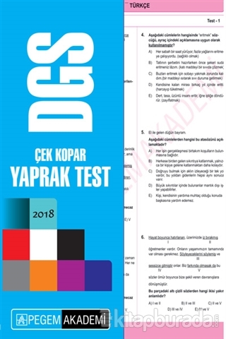 2017 DGS Çek Kopar Yaprak Test Kolektif