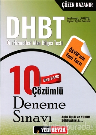 2018 DHBT Önlisans Çözümlü 10 Deneme Sınavı Mehmet Ümütli
