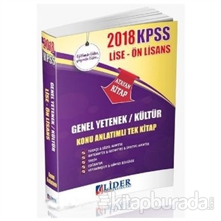 2018 KPSS Genel Yetenek Genel Kültür Konu Anlatımlı Tek Kitap Lise Ön Lisans