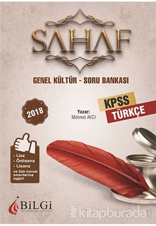 2018 KPSS Sahaf Türkçe Soru Bankası Mehmet Avcı