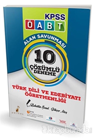 2017 ÖABT Türk Dili ve Edebiyatı Öğretmenliği Çözümlü 10 Deneme Bahatt