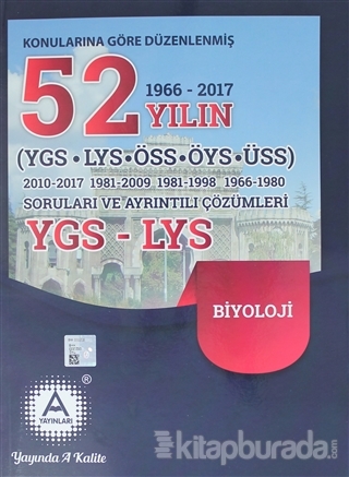 2018 YGS LYS Biyoloji Konularına Göre Düzenlenmiş 52 Yılın Soruları ve