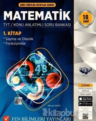 2021 10. Sınıf Dört Dörtlük Kitaplar Serisi Matematik TYT Konu Anlatımlı Soru Bankası ( 3 Kitap Set )