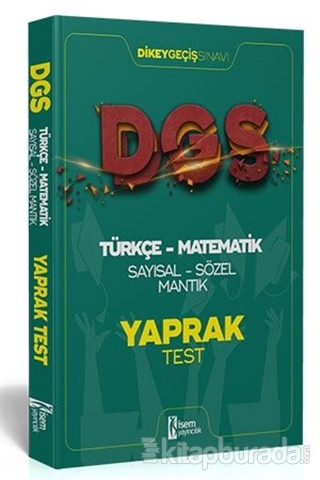 2021 DGS Türkçe - Matematik Sayısal - Sözel Mantık Çek Kopar Yaprak Te