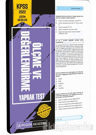 KPSS Eğitim Bilimleri Ölçme ve Değerlendirme Yaprak Test