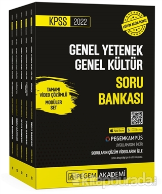 KPSS Genel Yetenek Genel Kültür Tamamı Video Çözümlü Soru Bankası Modüler Set (5 Kitap Takım)