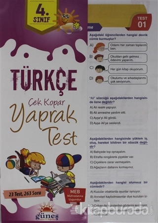 4. Sınıf Türkçe Çek Kopar Yaprak Test Kolektif