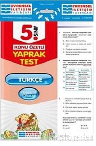5. Sınıf Türkçe Konu Özetli Yaprak Test Kolektif