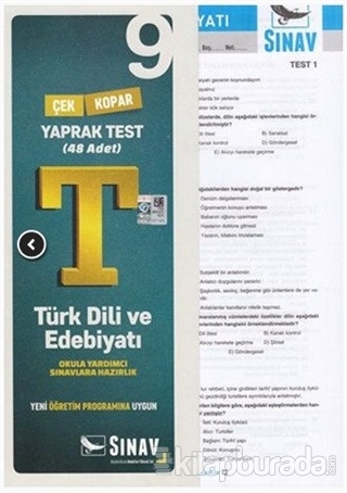 9. Sınıf Türk Dili ve Edebiyatı Çek Kopar Yaprak Test
