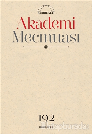 Akademi Mecmuası Sayı: 192 Ekim 2019 Kolektif