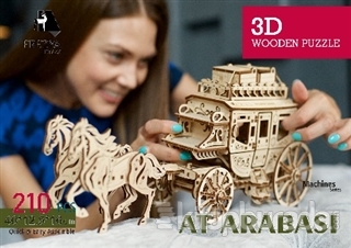 At Arabası Ahşap 3D Wooden Puzzle