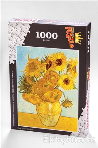 Bir Vazoda On İki Günebakan (1000 Parça) - Vincent Van Gogh Ahşap Puzzle Klasikler Serisi - (KR03-M)