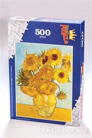 Bir Vazoda On İki Günebakan - Vincent Van Gogh (500 Parça) - Ahşap Puzzle Klasikler Serisi (KR04-D)
