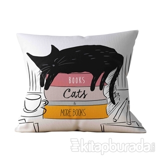Bookstagram Yastık - Kitaplar Kediler