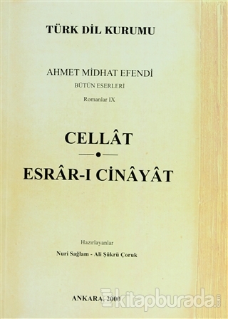Cellat-Esrar-ı Cinayat Ahmet Mithat Efendi