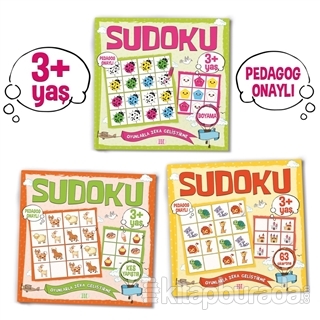 Çocuklar İçin Sudoku Seti (3+ Yaş) (3 Kitap Takım) Kolektif