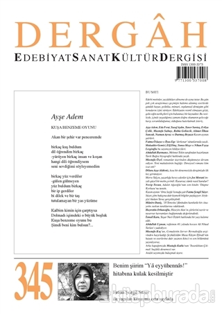 Dergah Edebiyat Sanat Kültür Dergisi Sayı: 345 Kasım 2018 Kolektif