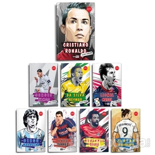 Dünya Futbol Yıldızları Set - (8 Kitap - Poster Hediyeli) (Ciltli) Sed