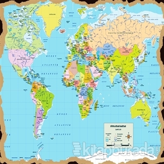 Dünya Haritası Ahşap Magnet