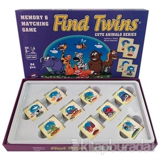 Find Twins Hafıza ve Eşleştirme Oyunu - Sevimli Hayvanlar 54 Parça