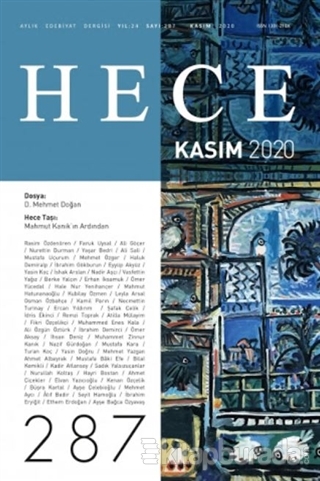 Hece Aylık Edebiyat Dergisi Sayı: 287 Kasım 2020 Kolektif