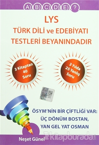 LYS Türk Dili ve Edebiyat Testleri Beyanındadır %15 indirimli Neşet Gü