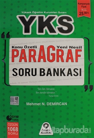 Paragraf Soru Bankası Mehmet Necati Demircan