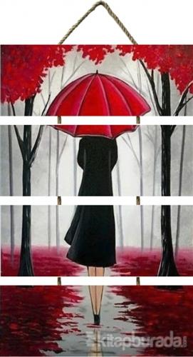 Şemsiyeli Kadın Dörtlü Poster