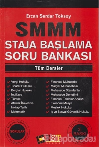 SMMM Staja Başlama Soru Bankası %15 indirimli Ercan Serdar Toksoy