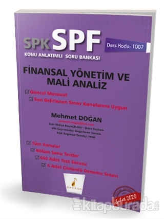 SPK - SPF Finansal Yönetim ve Mali Analiz Konu Anlatımlı Soru Bankası