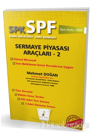 SPK - SPF Sermaye Piyasası Araçları 2 Konu Anlatımlı Soru Bankası Mehm