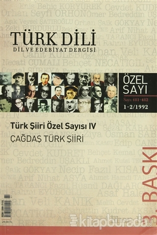 Türk Dili Sayı 481: Türk Şiiri Özel Sayısı 4 (Çağdaş Türk Şiiri) İsmai