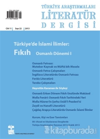 Türkiye Araştırmaları Literatür Dergisi Cilt 11 Sayı: 22 Kolektif