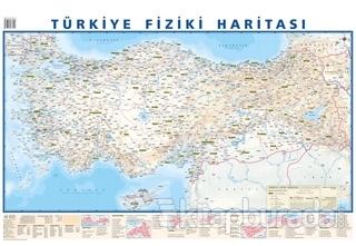 Türkiye Mülki İdare Bölümleri Fiziki Haritası 50x35 (Çift Taraflı)