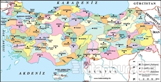 Türkiye Siyasi Haritası Duvar Halısı