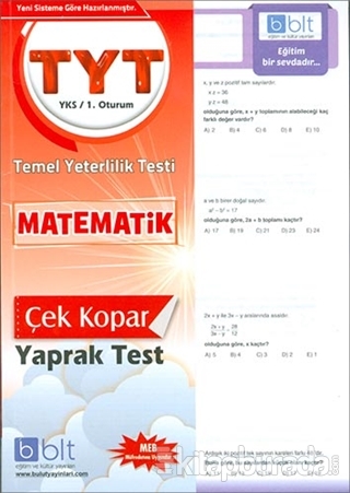 TYT - YKS 1. Oturum Matematik Çek Kopar Yaprak Test Kolektif